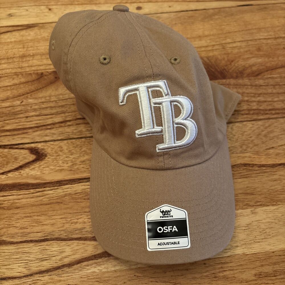 Tampa Bay Rays TB Logo MLB Baseball Cap Hat Tan/Beige Adjustable One Size